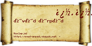 Ávéd Árpád névjegykártya