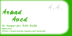 arpad aved business card