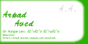 arpad aved business card